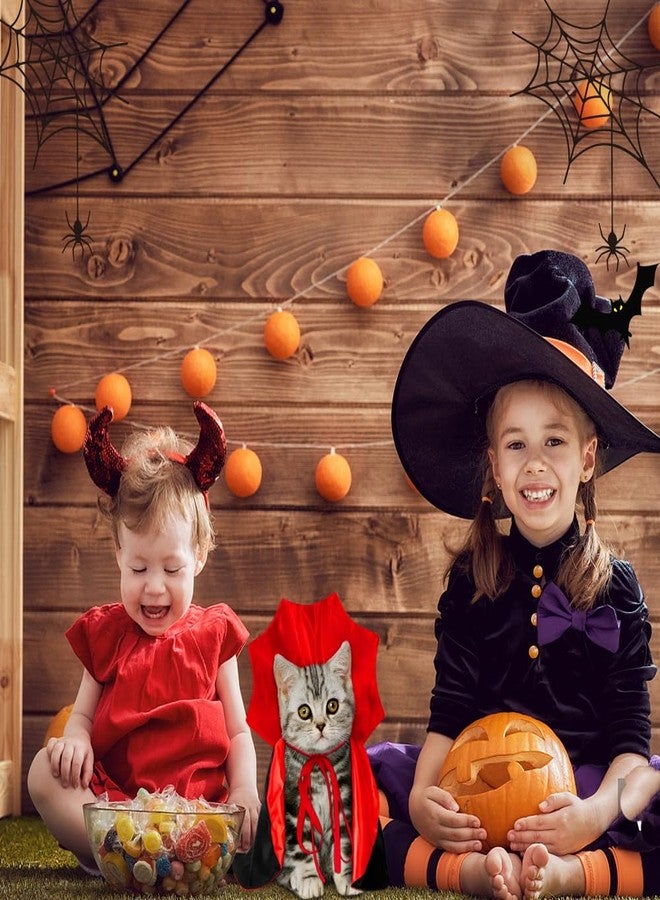 Vellibring Halloween Pet Cape Costume - Vampire Cloak, Wizard Outfit, Witch Cosplay Apparel, Party Costumes for Small Medium Dogs and Cats - Pet Supplies Accessories - Image 5